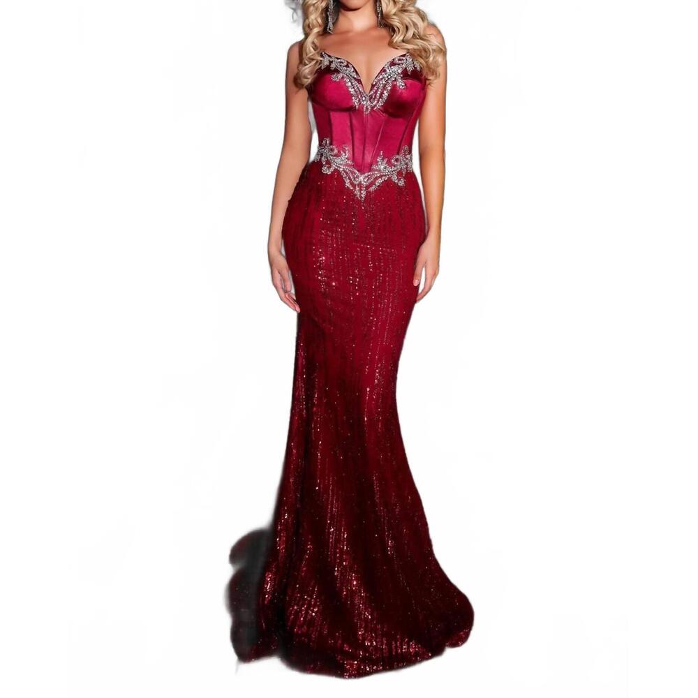NEW PORTIA&SCARLETT sleeveless sweetheart maxi dress in red